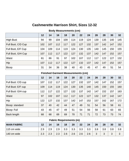 Cashmerette Harrison Shirt PDF pattern