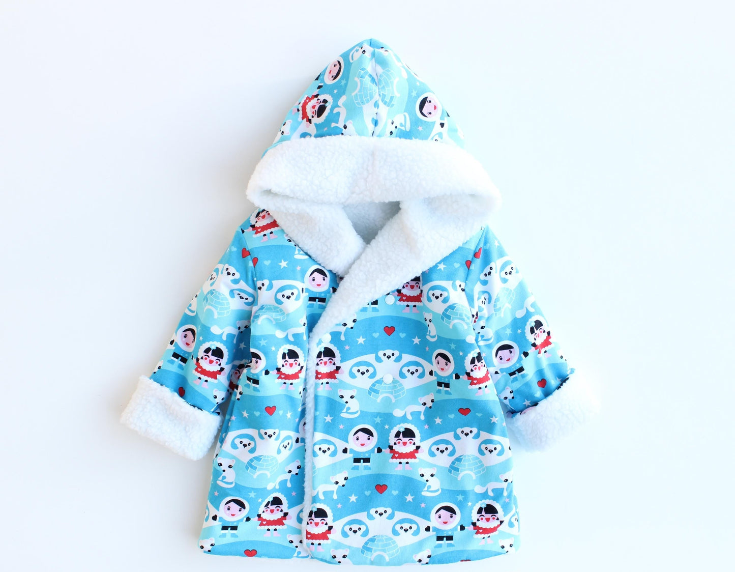 Hearts Hooded Reversible Jacket Pattern