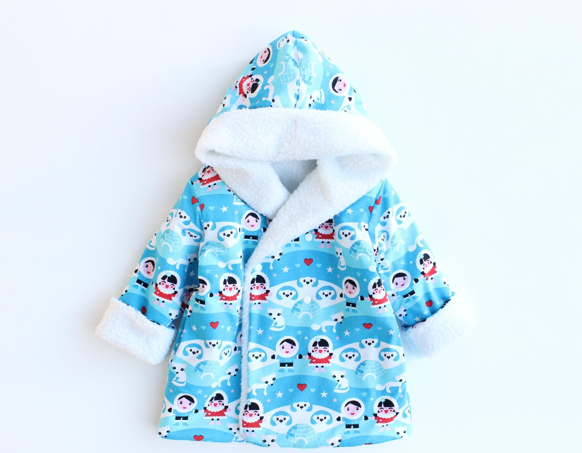 Hearts Hooded Reversible Jacket Pattern