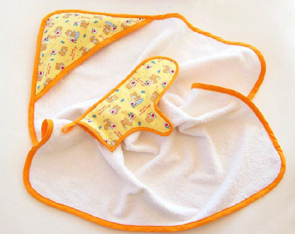 Hooded Towel and Mitten Pattern