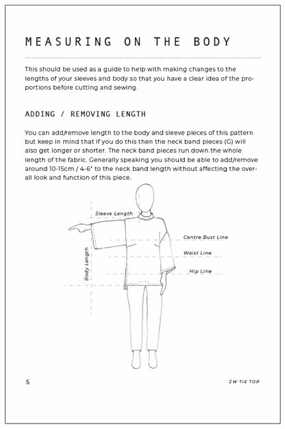 ZW Tie Top - PDF Sewing Pattern