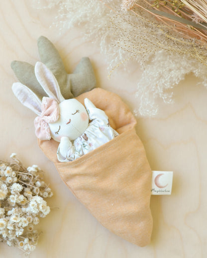 Sewing Pattern for Bunny Stuffed Animal + Carrot Bed