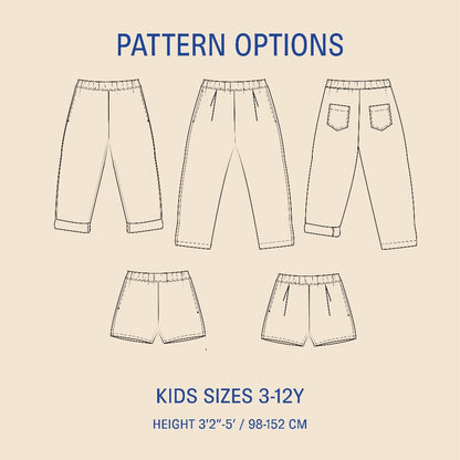 Kids' Volume Pants sewing pattern Wardrobe By Me