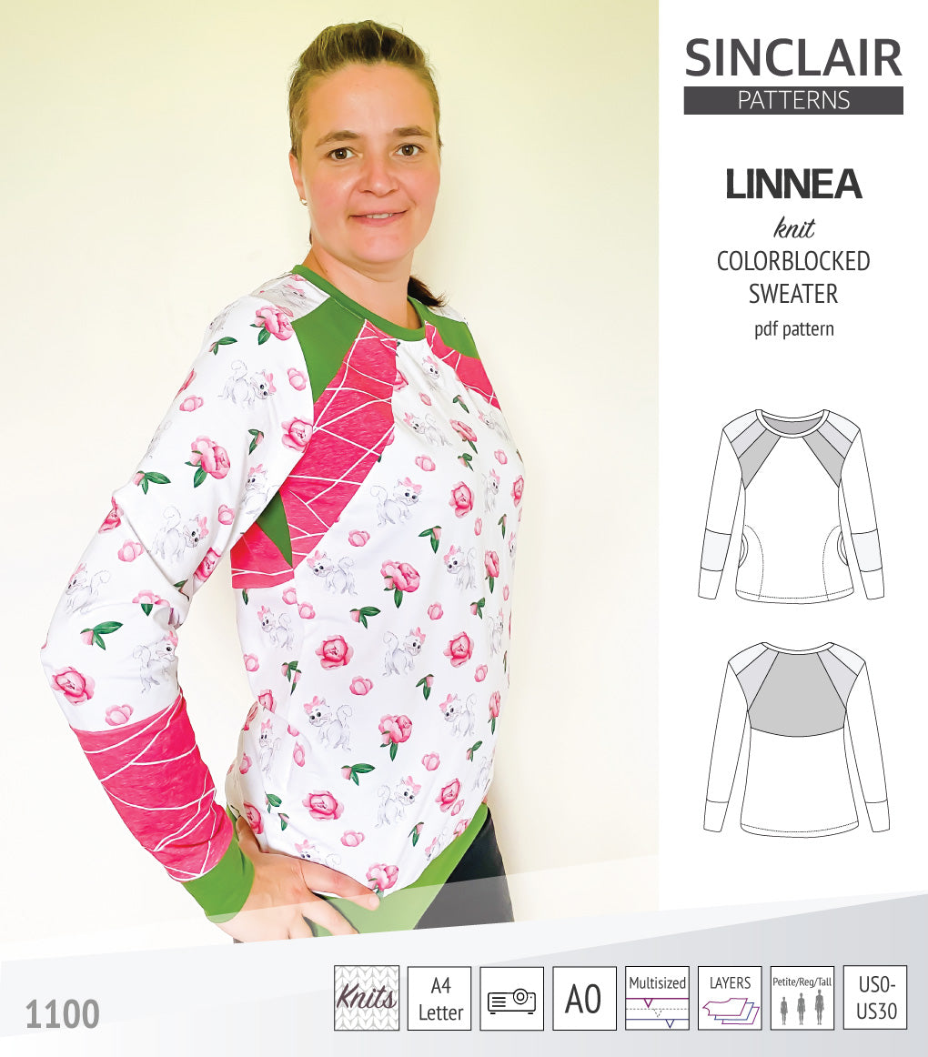 LINNEA sweater | Sinclair Patterns - PDF Sewing pattern – Atelier ...