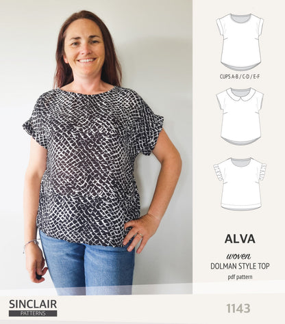 Alva woven dolman style top (PDF)