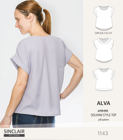 Alva woven dolman style top (PDF)
