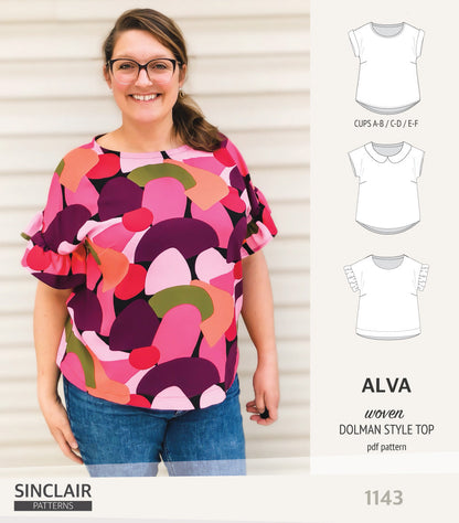 Alva woven dolman style top (PDF)