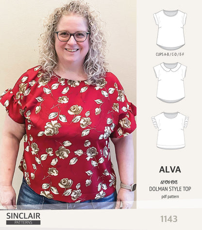 Alva woven dolman style top (PDF)