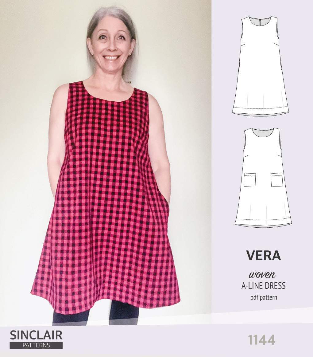 Vera A-line woven dress with pockets (PDF)