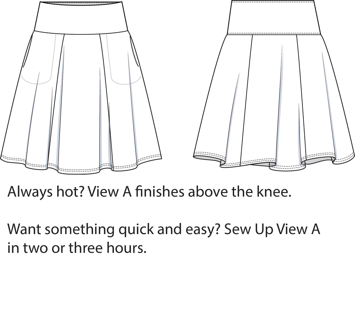 Style Falcon Straight A's Skirt Digital Sewing Pattern