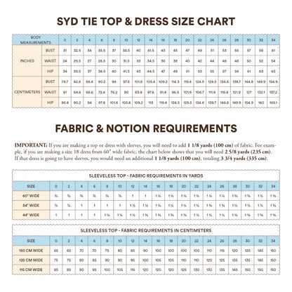 Syd Tie Top & Dress Sewing Pattern