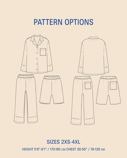 Unisex Pajama set sewing pattern