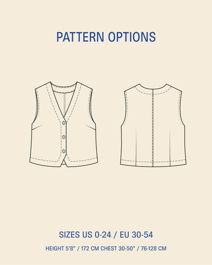 Waistcoat top sewing pattern