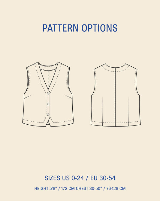Waistcoat top sewing pattern