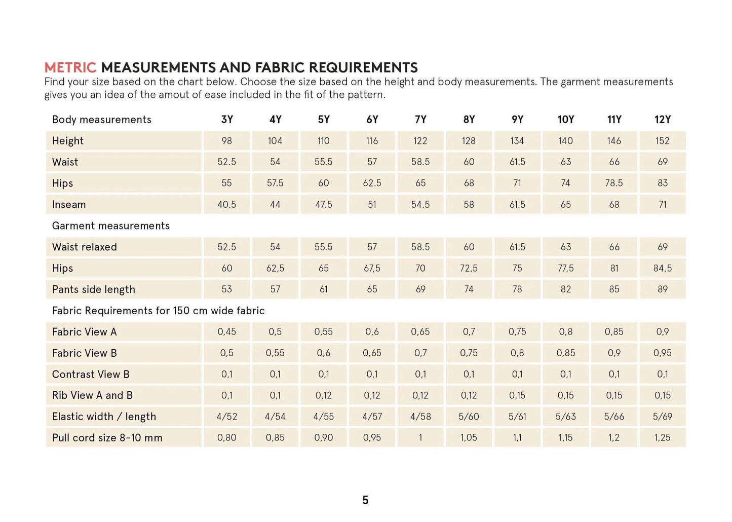 Kids sweatpants sewing pattern Wardrobe By Me