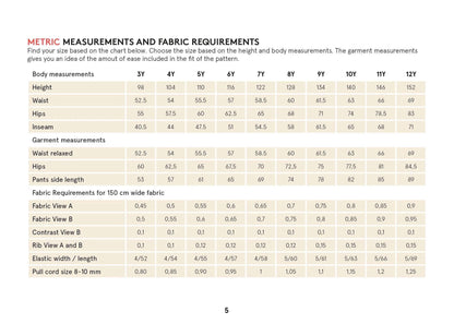 Kids sweatpants sewing pattern Wardrobe By Me