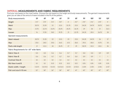 Kids sweatpants sewing pattern Wardrobe By Me