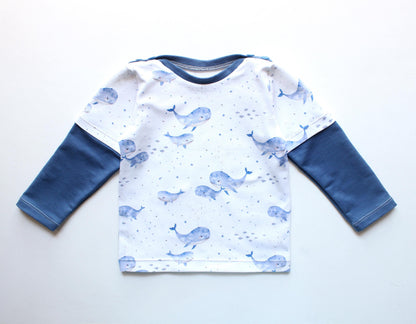 Wave Double Sleeve T-Shirt Pattern