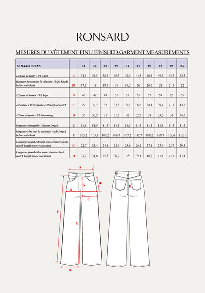 Pantalon Ronsard - Patron papier - Maison Fauve