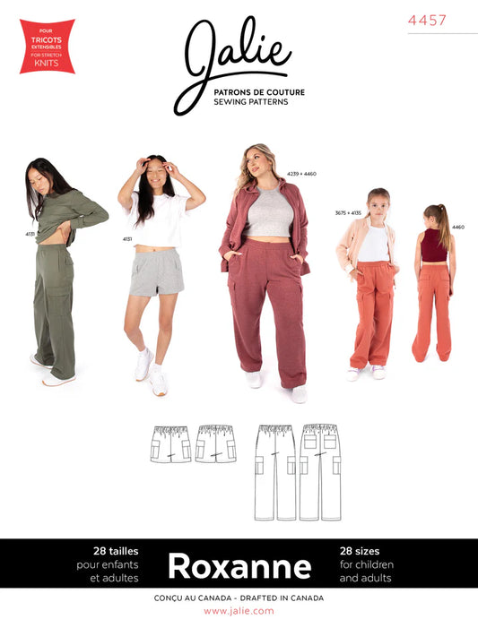 Short et pantalon de jogging cargo ROXANNE 4457 | Patron papier - Jalie