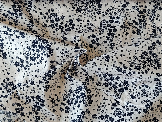 Cotton voile - Nudes with black flowers