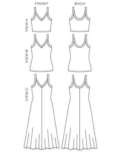 Camisole et robe Zoey (0-18)  - Patron papier - TRUE BIAS