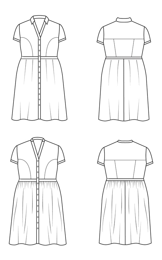 Lenox dress 12 to 32 - Paper pattern - CASHMERETTE
