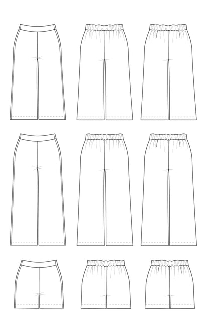 Calder pants and shorts 12 to 32 - Paper pattern - CASHMERETTE