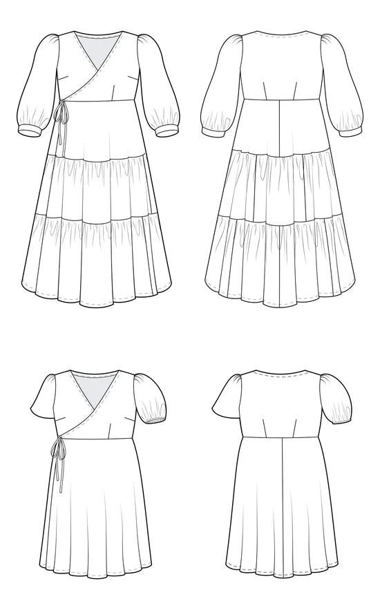 Roseclair dress 12 to 32 - Paper pattern - CASHMERETTE