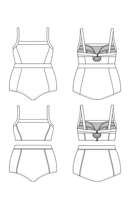 Ipswich swimsuit 12 to 28 - Paper pattern - CASHMERETTE