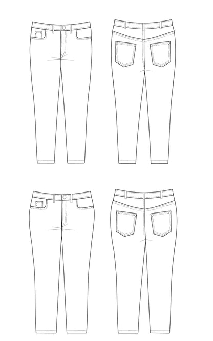 Ames jeans 12 to 32 - Paper pattern - CASHMERETTE