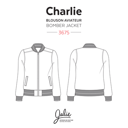 CHARLIE bomber jacket 3675 | Paper pattern - Jalie