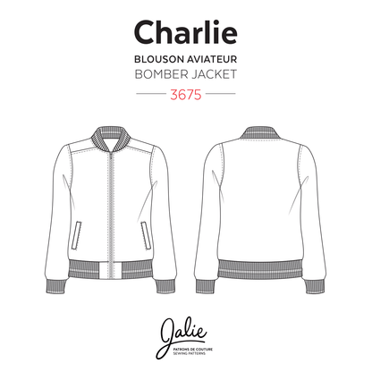 Patron de couture pour blouson aviateur CHARLIE 3675 | Patron papier - Jalie