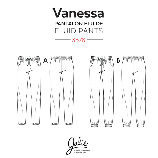 Pantalon fluide VANESSA 3676 | Patron papier - Jalie