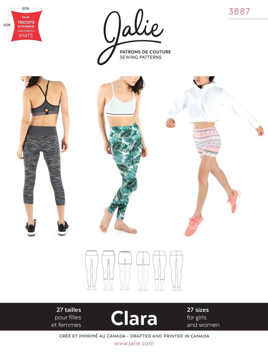 High-waisted leggings CLARA 3887 | Paper pattern - Jalie