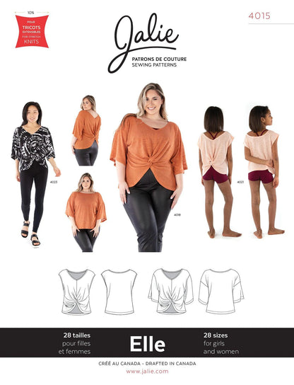 Reversible top ELLE 4015 | Paper pattern - Jalie