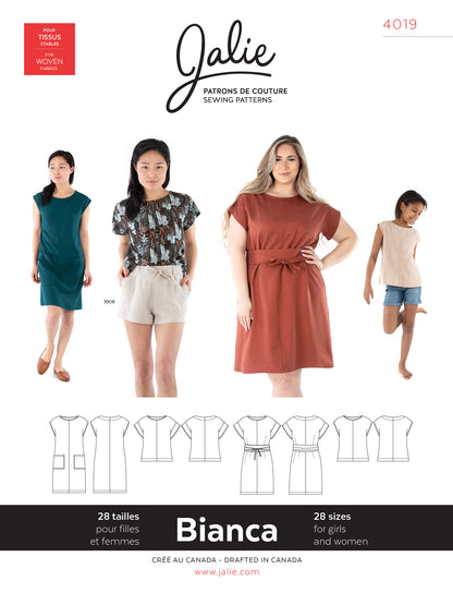 Top and dress BIANCA 4019 | Paper pattern - Jalie