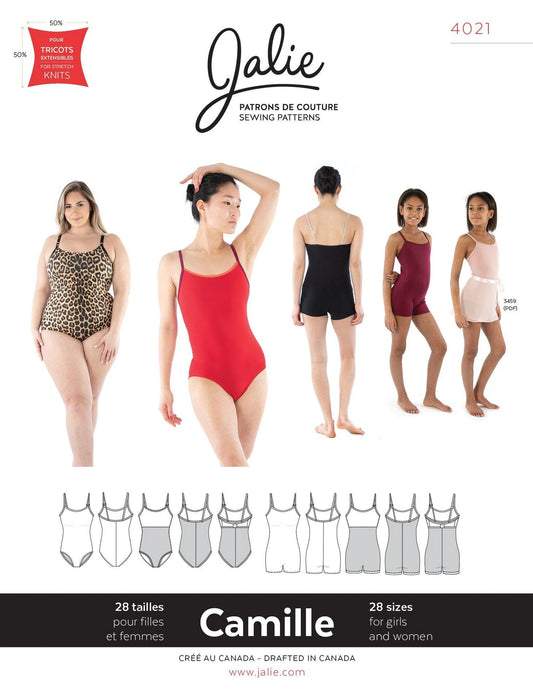 CAMILLE leotard and unitard with thin straps 4021 | Paper pattern - Jalie