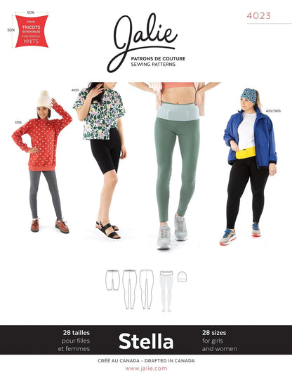 Leggings, running belt and hat STELLA 4023 | Paper pattern - Jalie