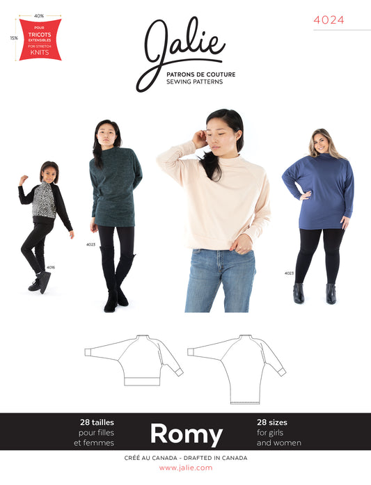 Sweater and tunic ROMY 4024 | Paper pattern - Jalie