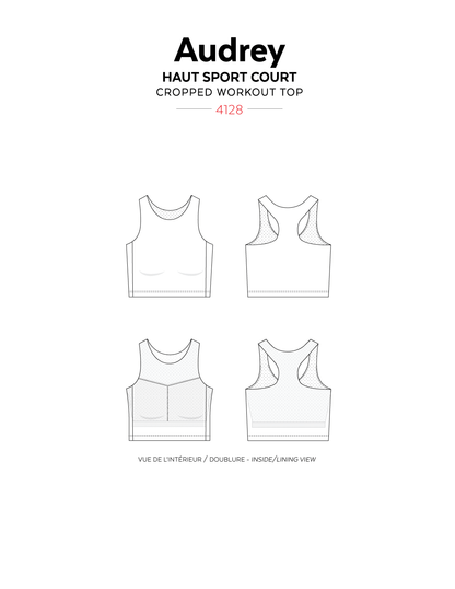 AUDREY cropped sports top 4128 | Paper pattern - Jalie