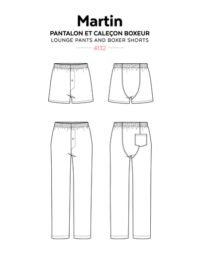 Pants and boxer briefs MARTIN 4132 | Paper pattern - Jalie
