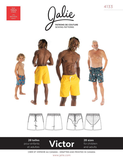 VICTOR swimming shorts 4133 | Paper pattern - Jalie
