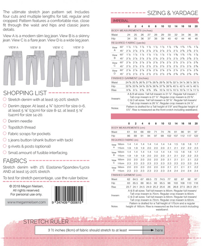Ash 4 in 1 jeans - Paper pattern - MEGAN NIELSEN