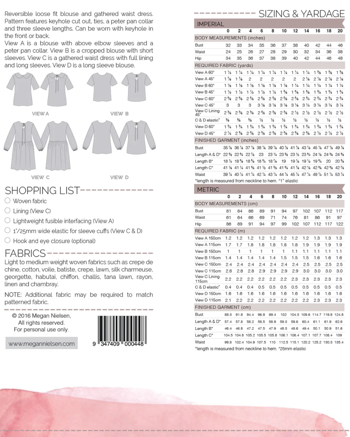 Sudley dress and blouse - Paper pattern - MEGAN NIELSEN