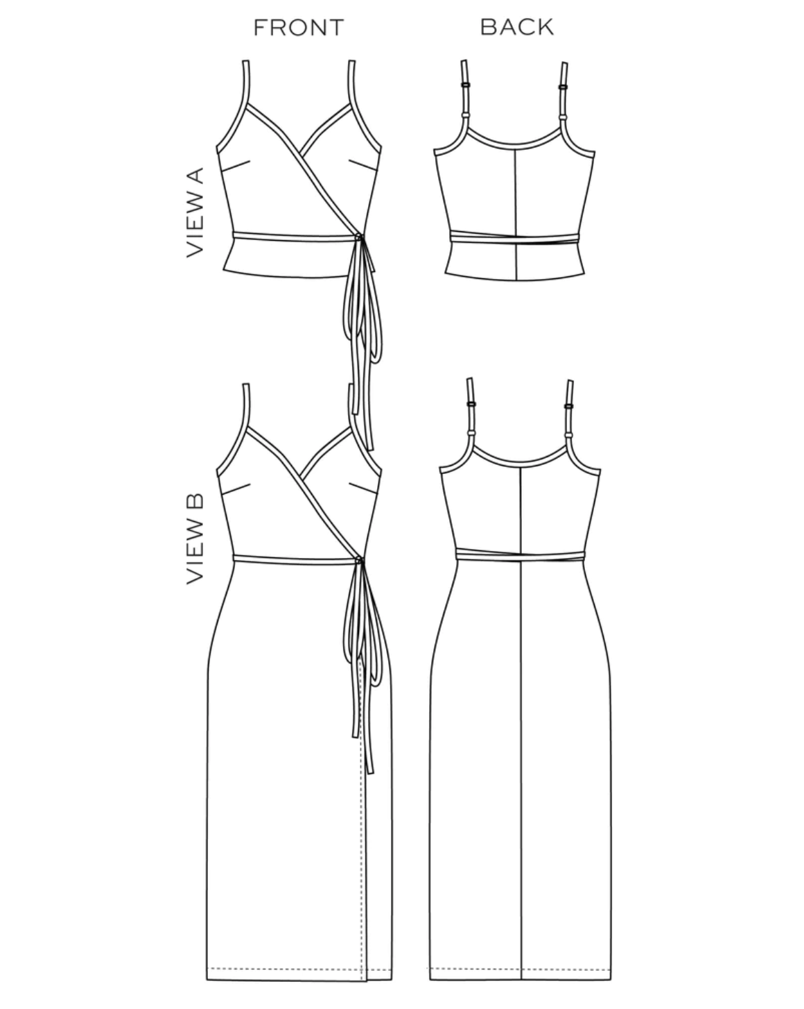 Calvin Dress &amp; Wrap Top - Paper pattern - TRUE BIAS