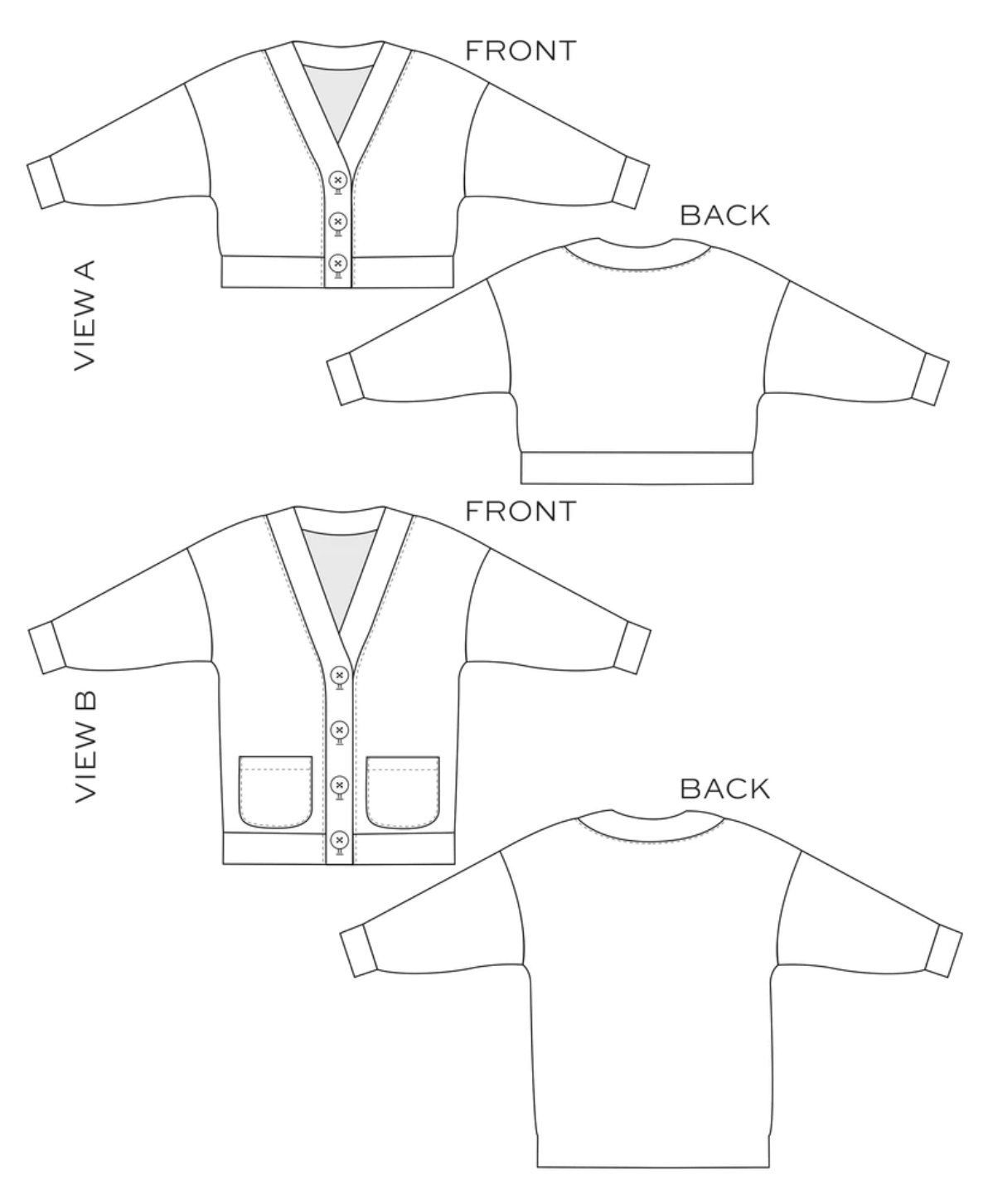 Marlo sweater 14 to 30 - Paper pattern - TRUE BIAS