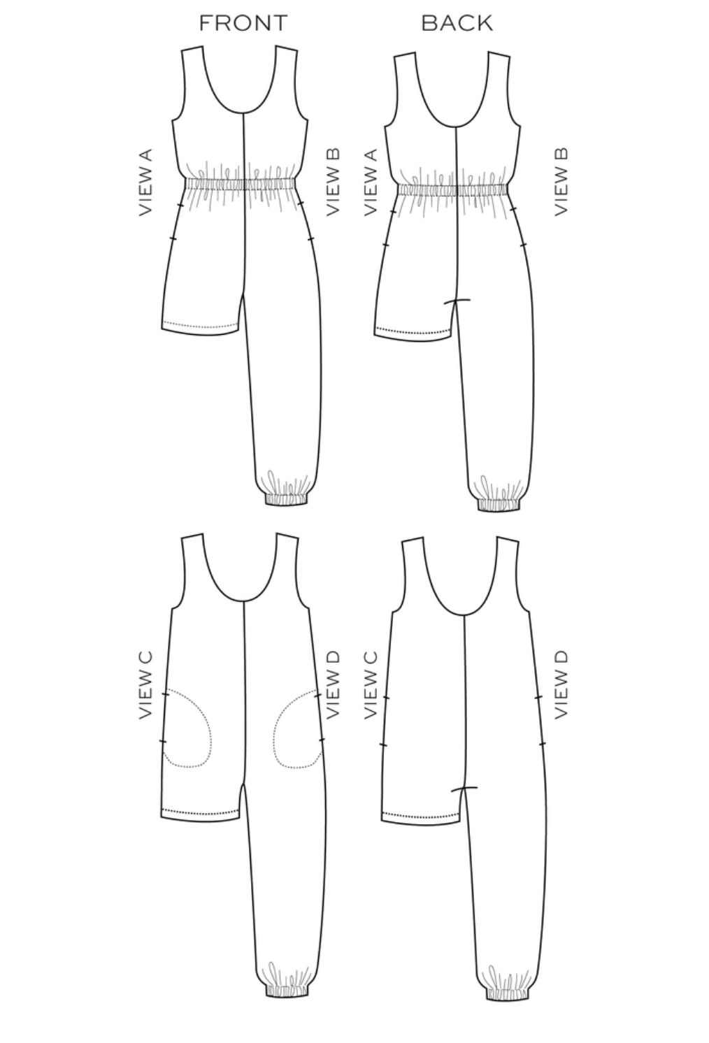 Jumpsuit Nova 14 to 30 - Paper pattern - TRUE BIAS