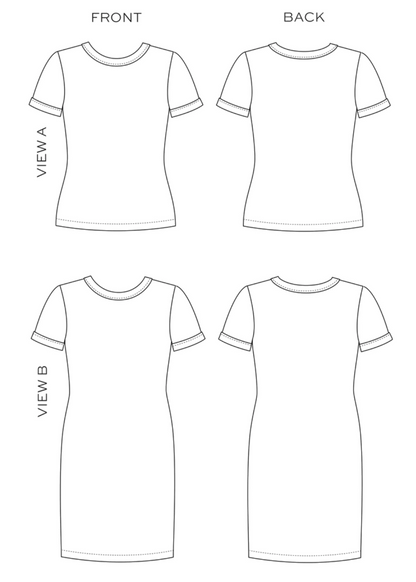 Rio Dress &amp; T-Shirt - Paper pattern - TRUE BIAS