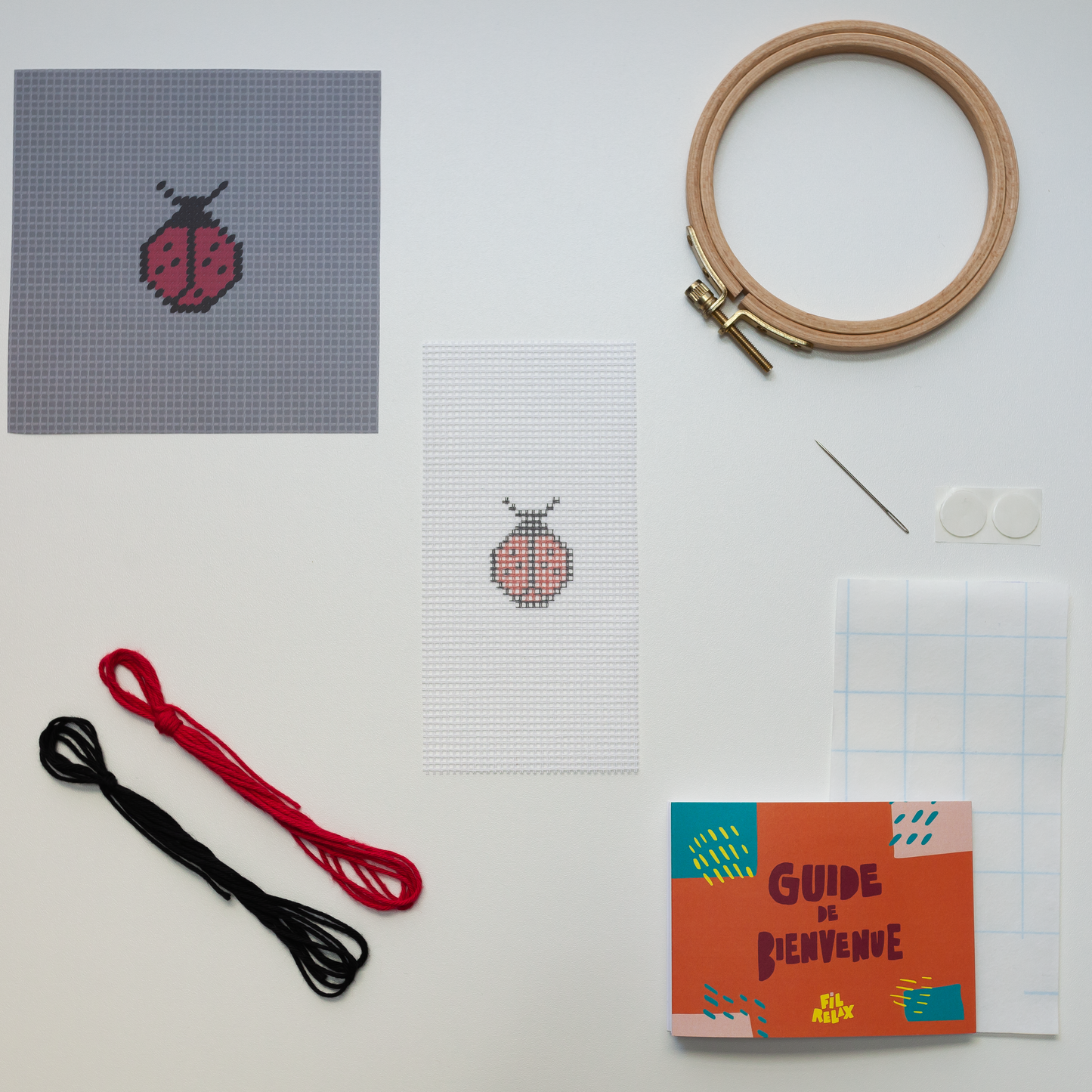 Ladybug embroidery set - FIL RELAX